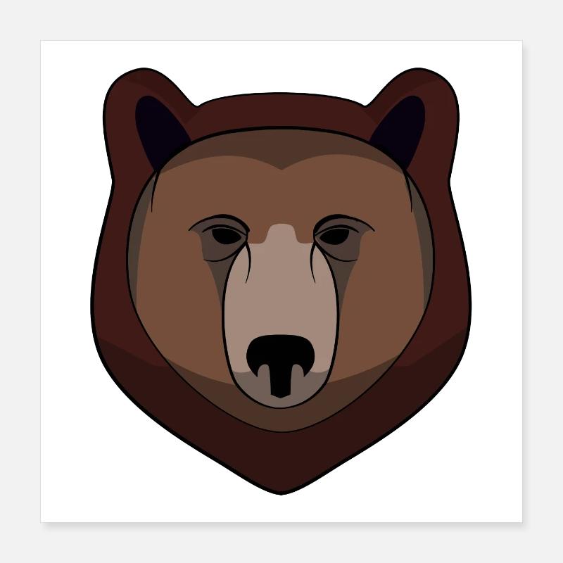 Bär - Bärenkopf - Logo Poster 40x40 cm