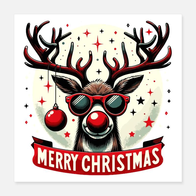 Rentier-Weihnachtsspaß - Original Pullover Poster 40x40 cm
