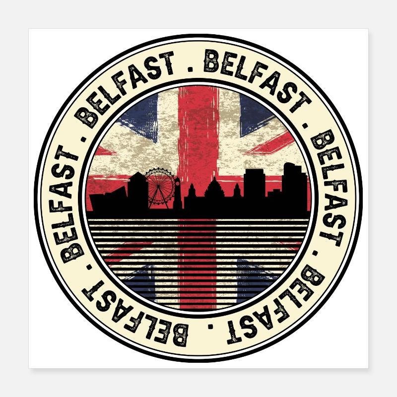 Médaillon de l’Union Jack de Belfast Poster 40 x 40 cm