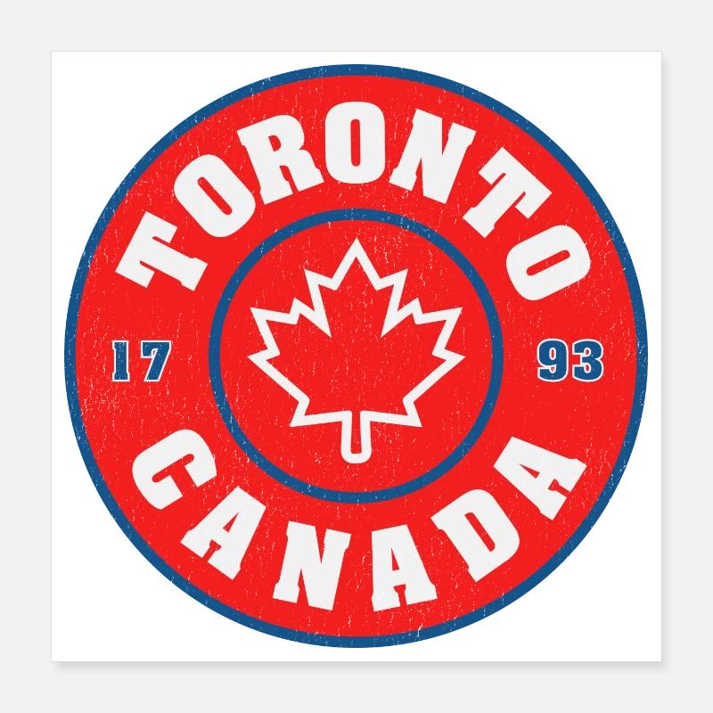 Emblème rond du Canada à Toronto : feuille d’érable Poster 40 x 40 cm