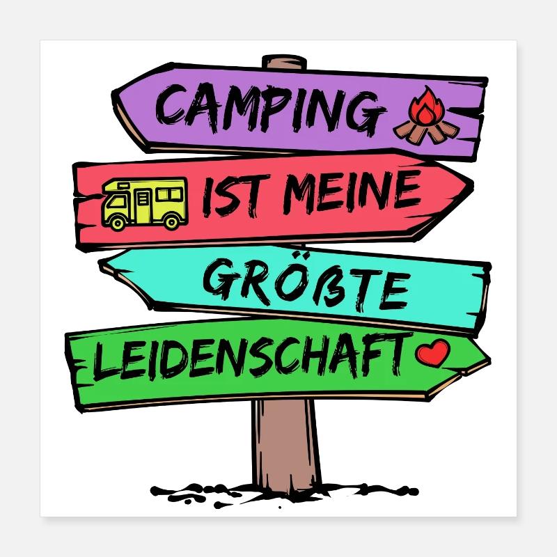Campingplatz Camping Wanderer Wohnmobil Statement Poster 40x40 cm