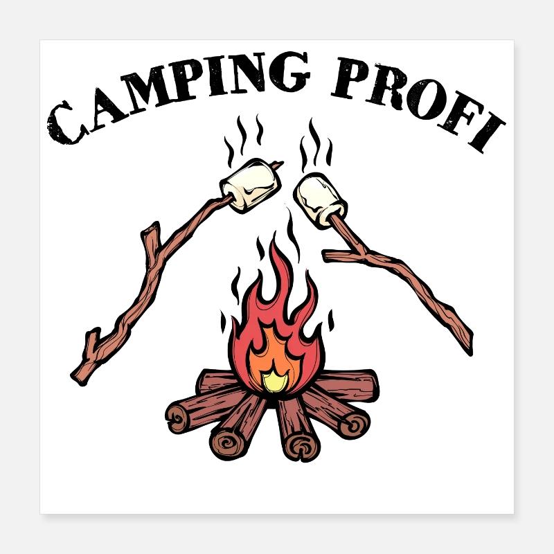Camping Lagerfeuer Statement Wanderer Campingplatz Poster 40x40 cm
