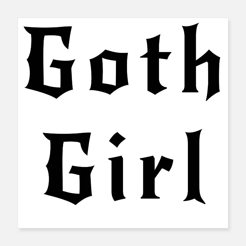 Gothic Mädchen schwarz Poster 40x40 cm