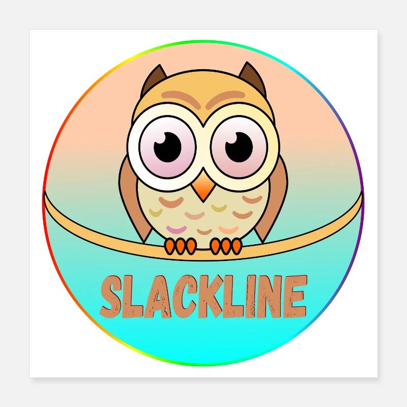SLACKLINE EULEN - VOGEL Poster 40x40 cm