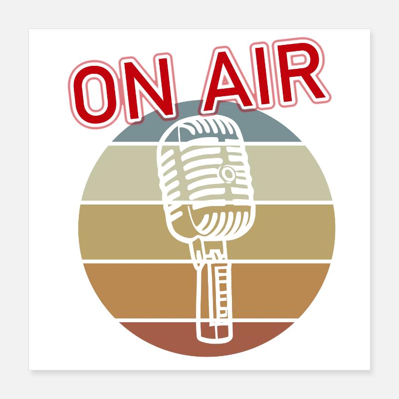 Microphone on air Poster 16" x 16" (40x40 cm)