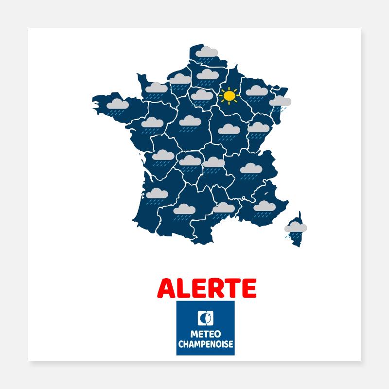 Météo champenoise Poster 40 x 40 cm