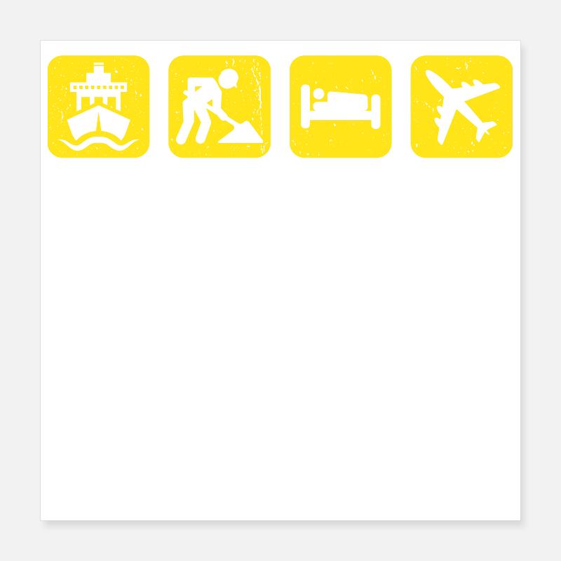 Déclaration de travail du travailleur Gagner de l’argent Poster 40 x 40 cm