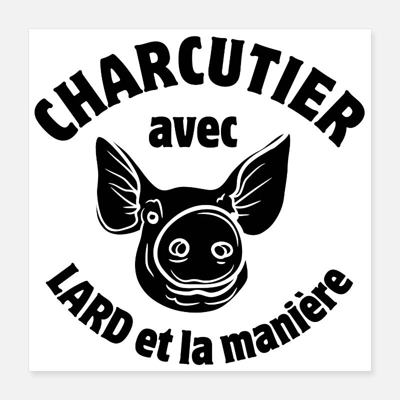 Wurstwaren, Wurstwaren, Schinken Poster 40x40 cm