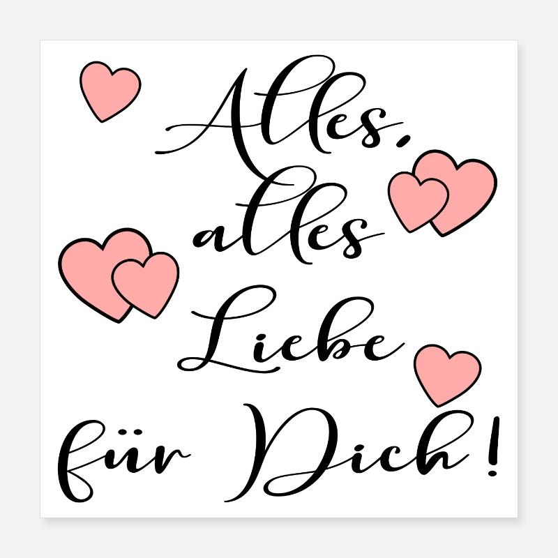 ALLES LIEBE SPRÜCHE Poster 40x40 cm