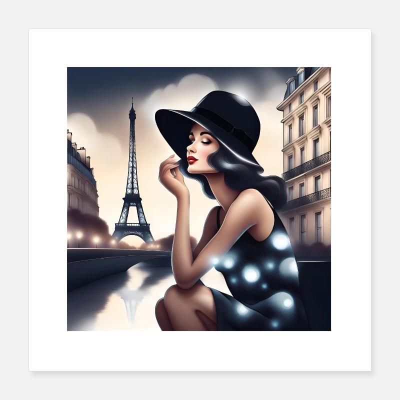 Paris, j'aime Paris, Pasienne Poster 40 x 40 cm