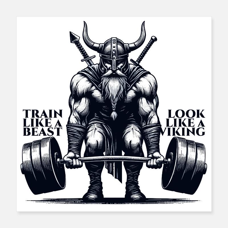 Cadeau de soulevé de terre Viking Poster 40 x 40 cm