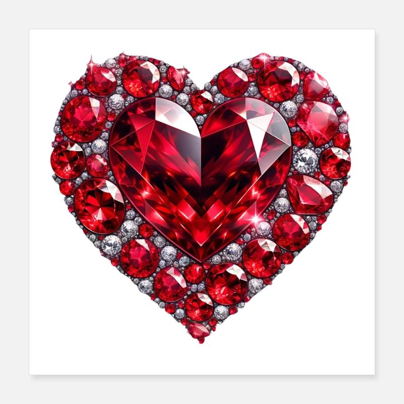Ruby d'amour en cristal Poster 40 x 40 cm