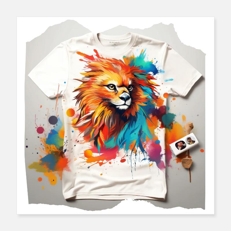 Painted lion Poster 16" x 16" (40x40 cm)