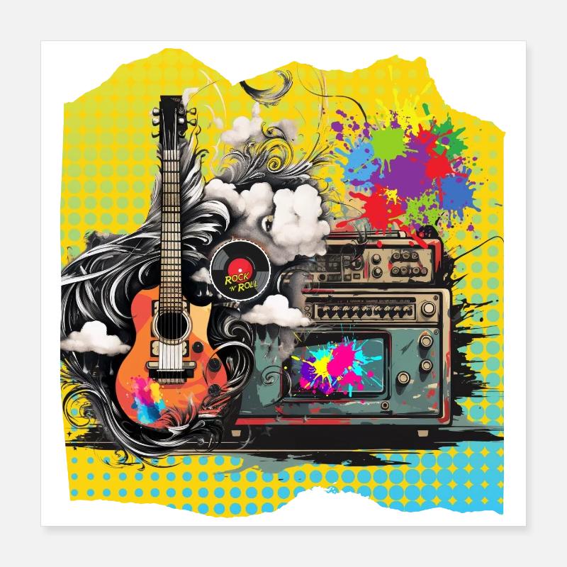 Pop Art Popmusik Poster 40x40 cm
