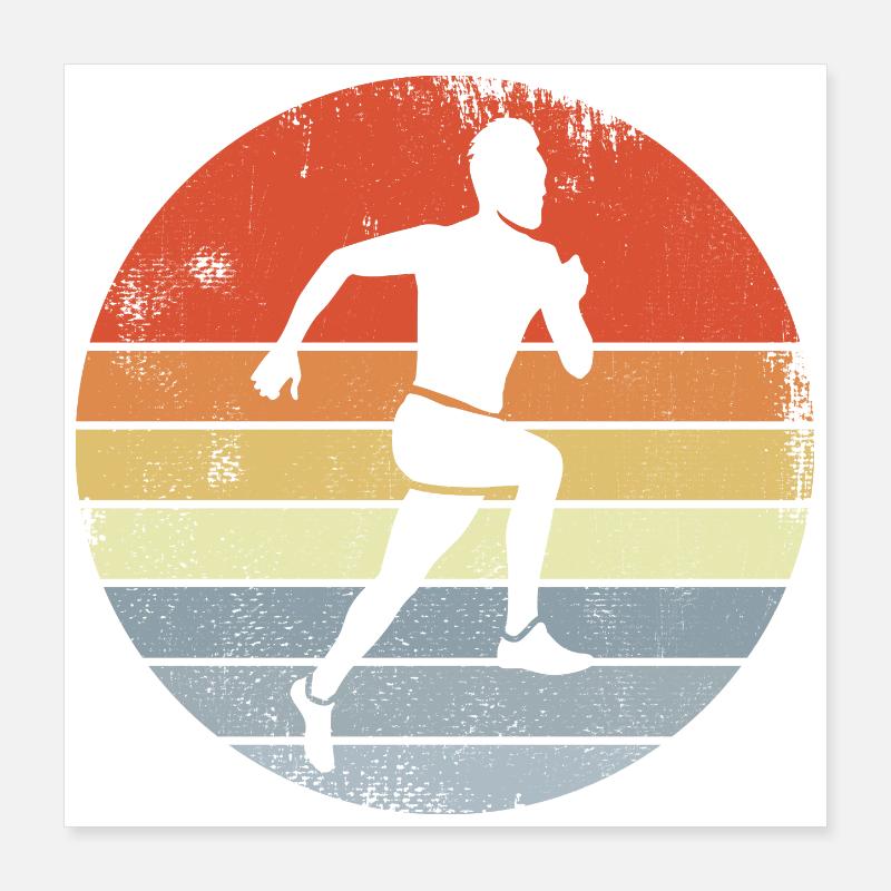 Dessin de coureur Vintage Poster 40 x 40 cm