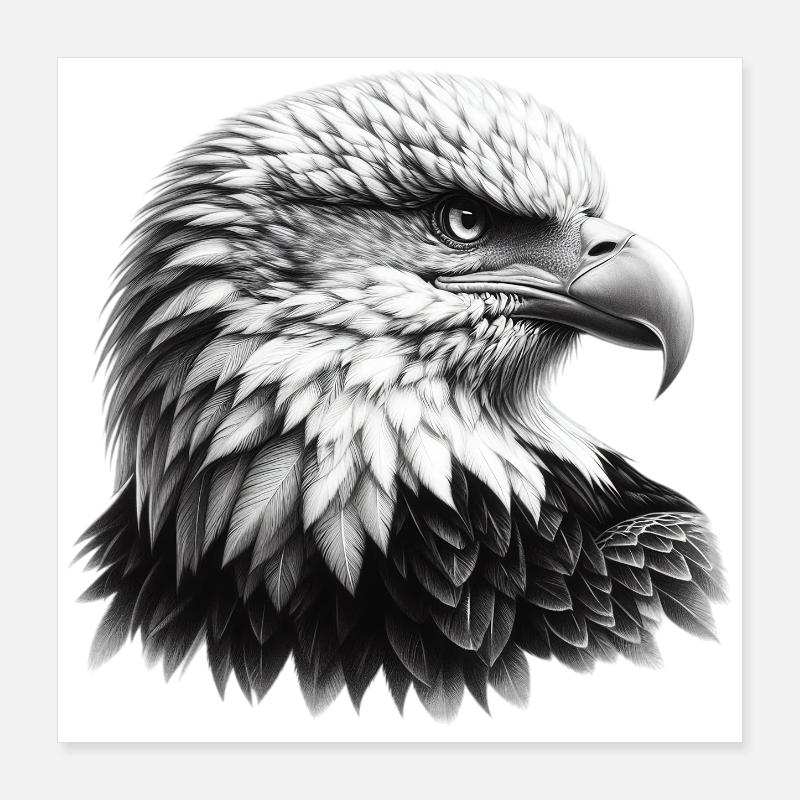 Pygargue à tête blanche Poster 40 x 40 cm