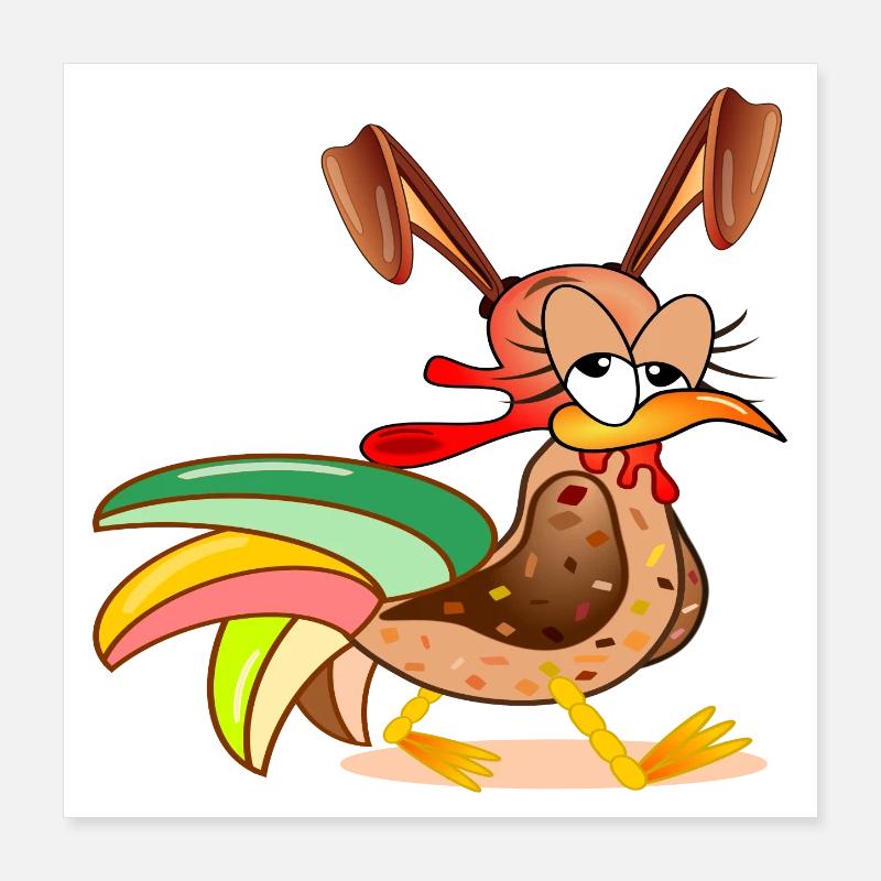 EASTER BUNNIES EARS CHICKENS COSTUMES Poster 16" x 16" (40x40 cm)