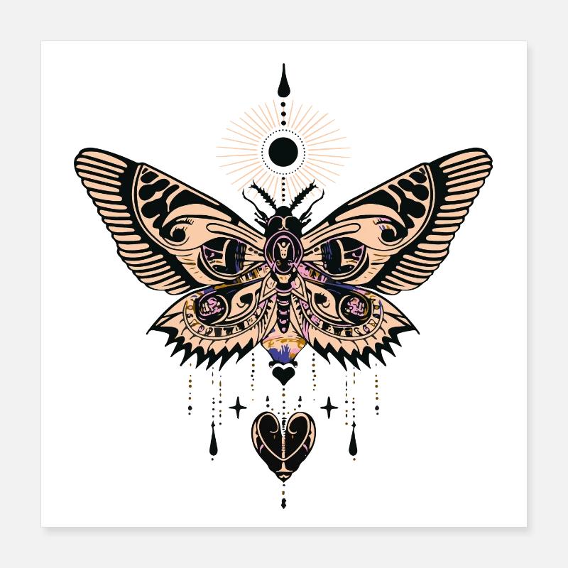 Conception de papillon mystique et d’aura céleste Poster 40 x 40 cm