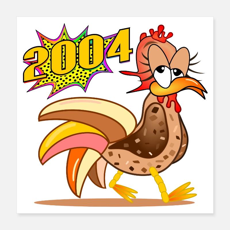 22e anniversaire 2004 Poulet Poster 40 x 40 cm