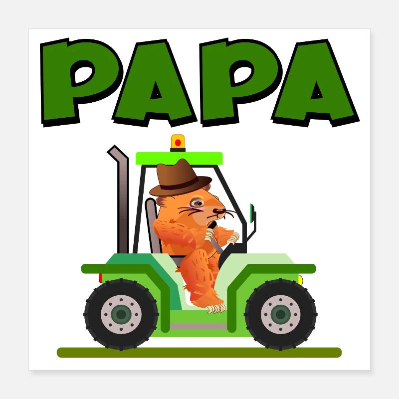 Bauer Vater Traktor Poster 40x40 cm