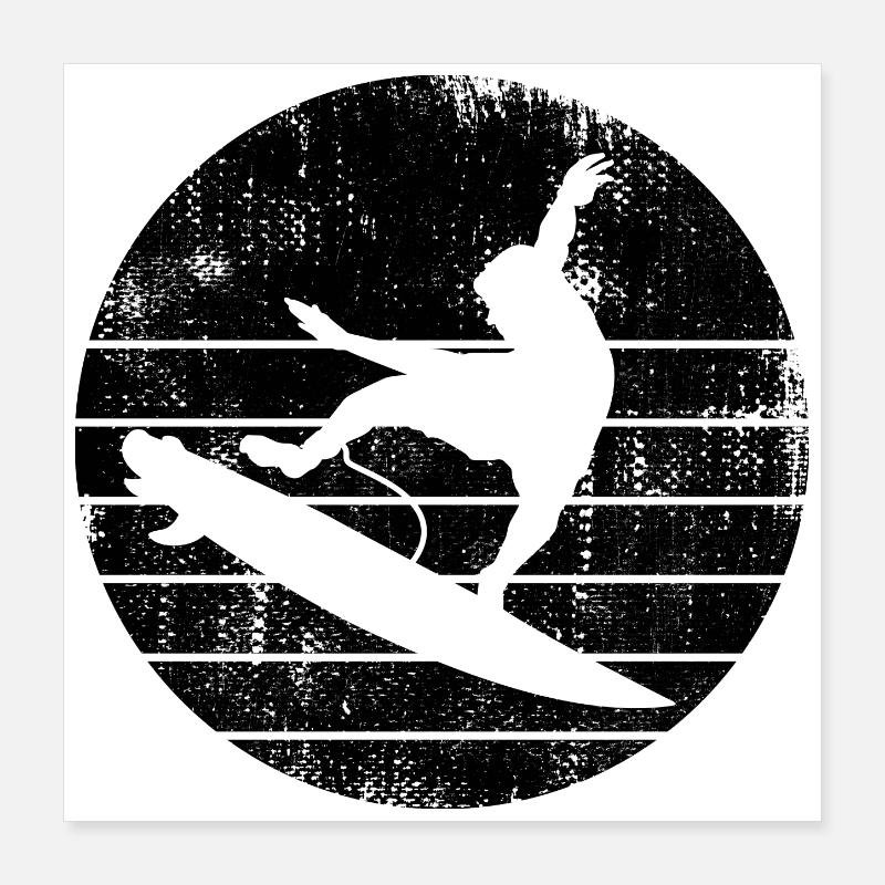 Croquis de surf Poster 40 x 40 cm