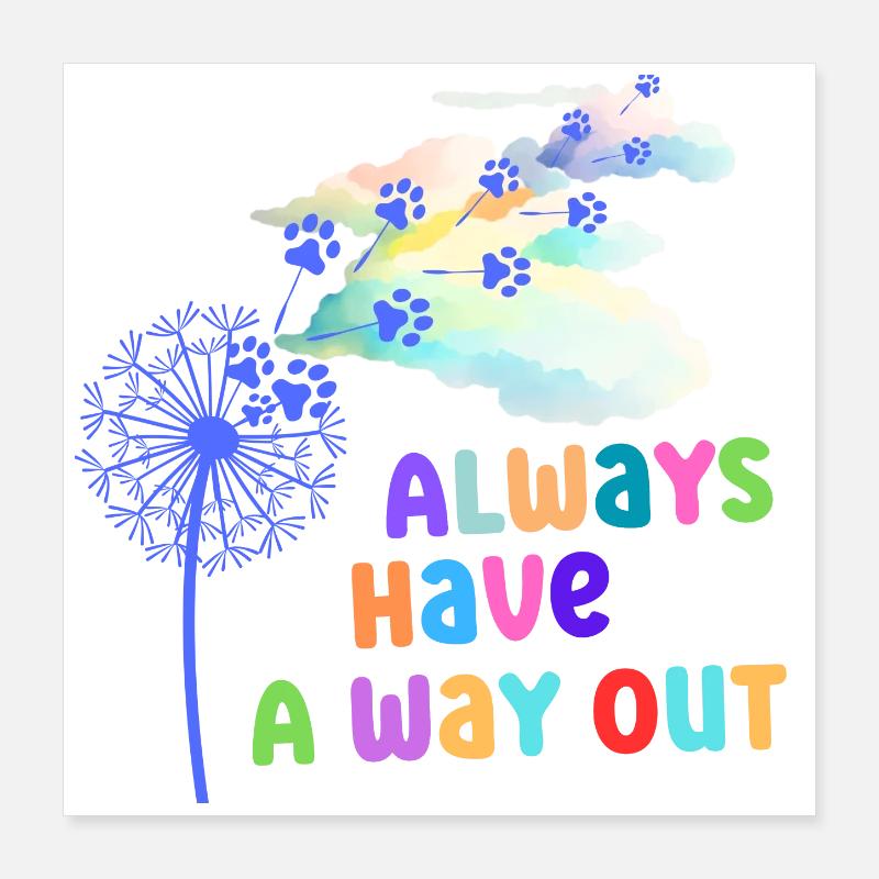 Colorful graphics with slogan Poster 16" x 16" (40x40 cm)