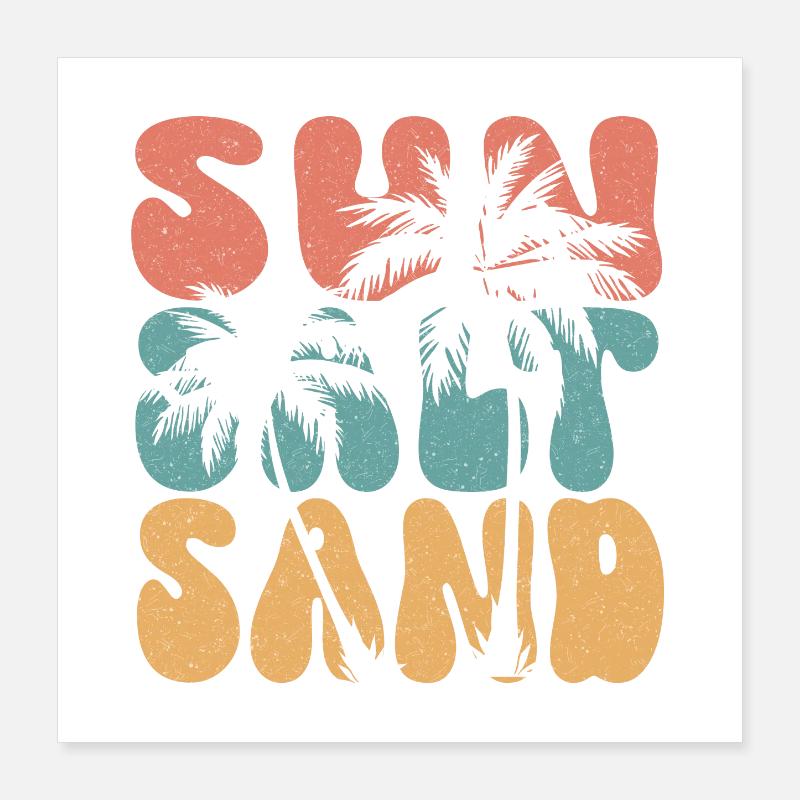 Été - Soleil, sel et sable Poster 40 x 40 cm