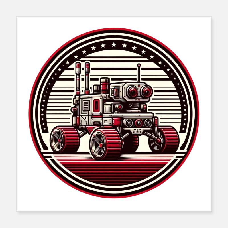 "Celestial Explorer" - Space Rover Badge Poster 16" x 16" (40x40 cm)
