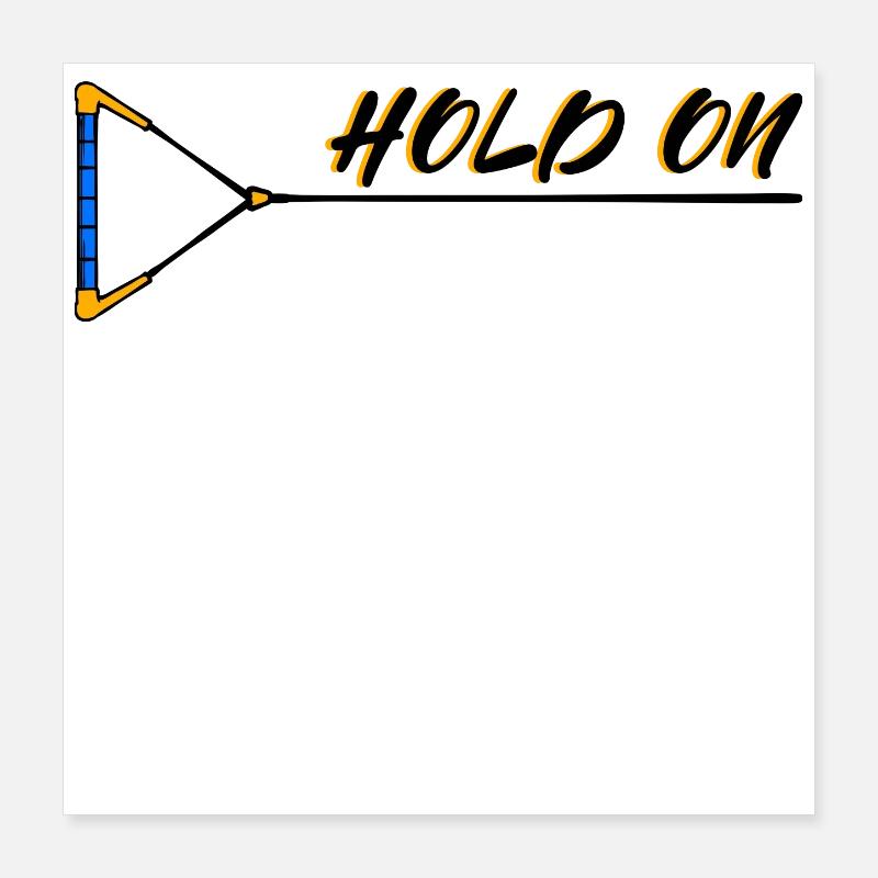 Wakesurfing Wakeboard Statement Surfing Kitesurfer Poster 16" x 16" (40x40 cm)