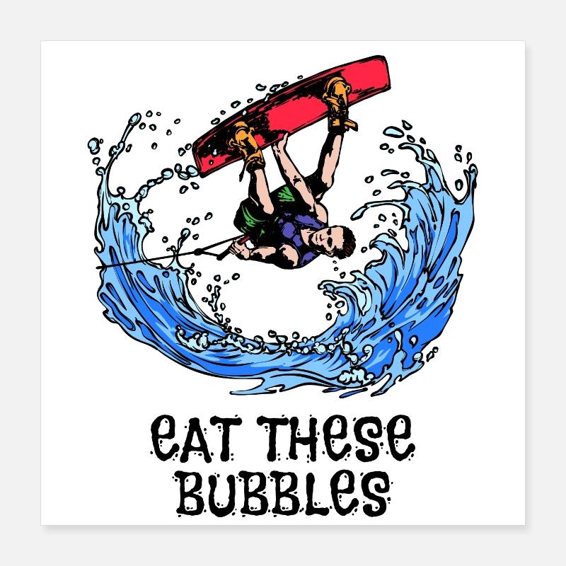 Surfing Kitesurfer Statement Wakeboard Planche de surf Poster 40 x 40 cm