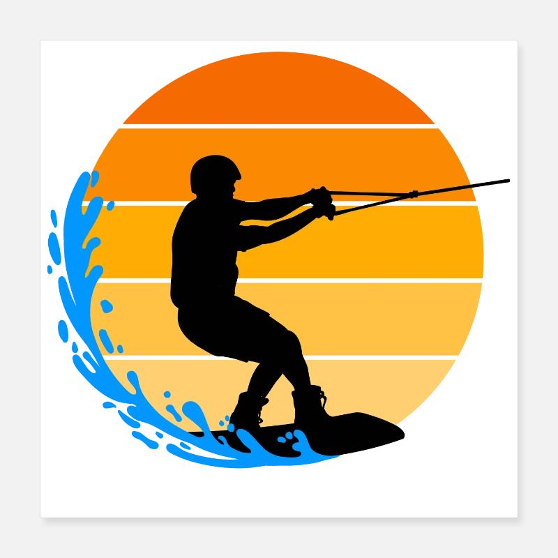 Ski nautique, Surf, Surf, Wakeboard, Cascade Poster 40 x 40 cm