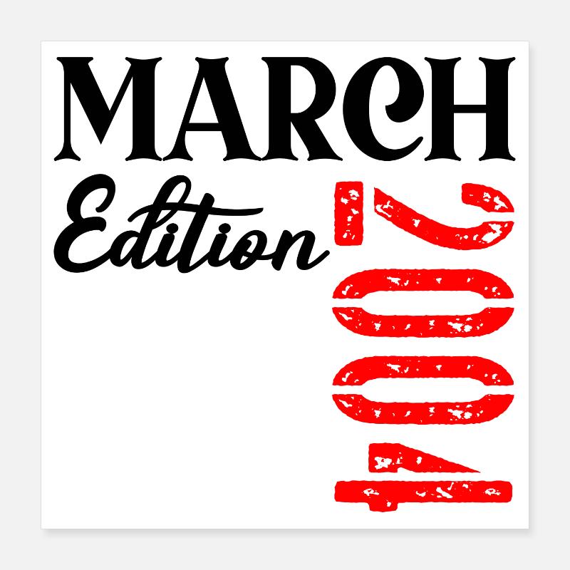 Date de naissance Mars 2004 - 21e anniversaire Poster 40 x 40 cm