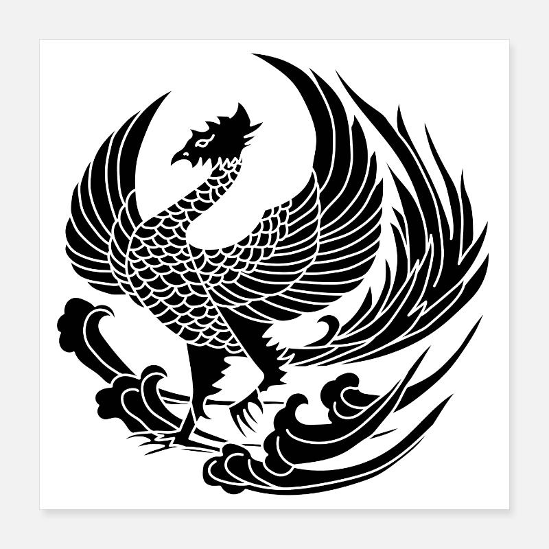 Black Phoenix Poster 16" x 16" (40x40 cm)