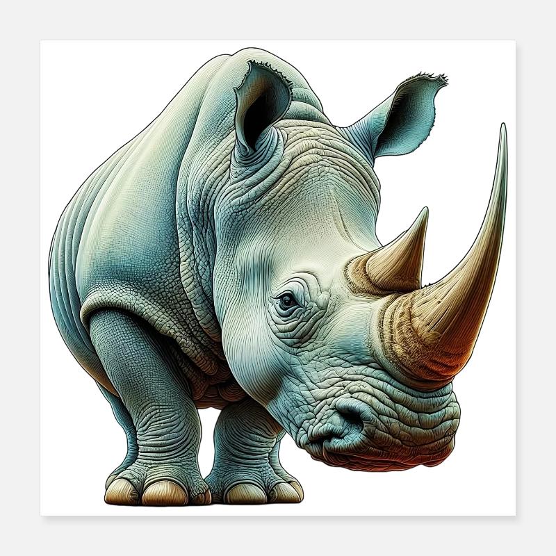 Rhinocéros Poster 40 x 40 cm