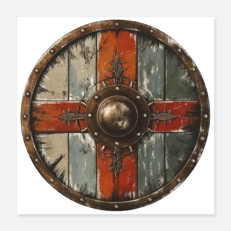 Wikinger-Schild Poster 40x40 cm
