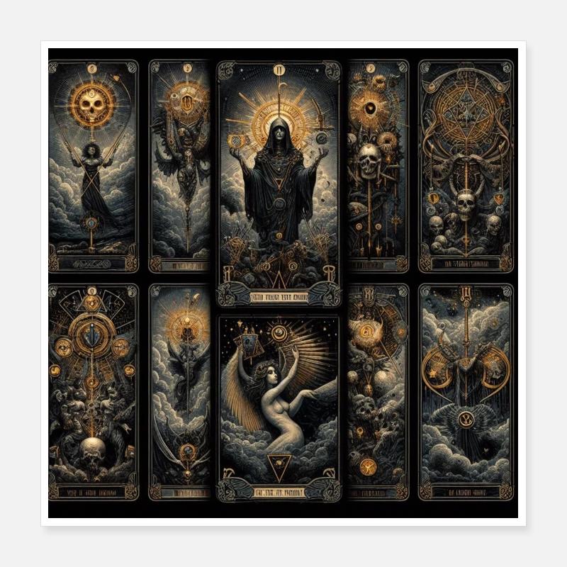 Tarot Shadows and Angels Poster 16" x 16" (40x40 cm)