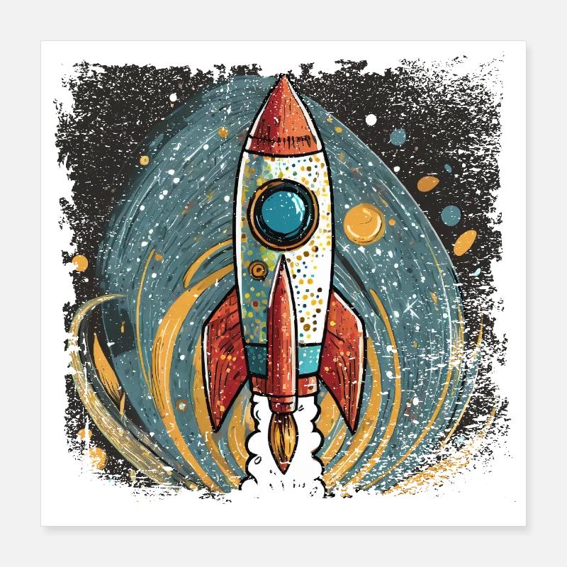 Rocket with a stylish design Poster 16" x 16" (40x40 cm)