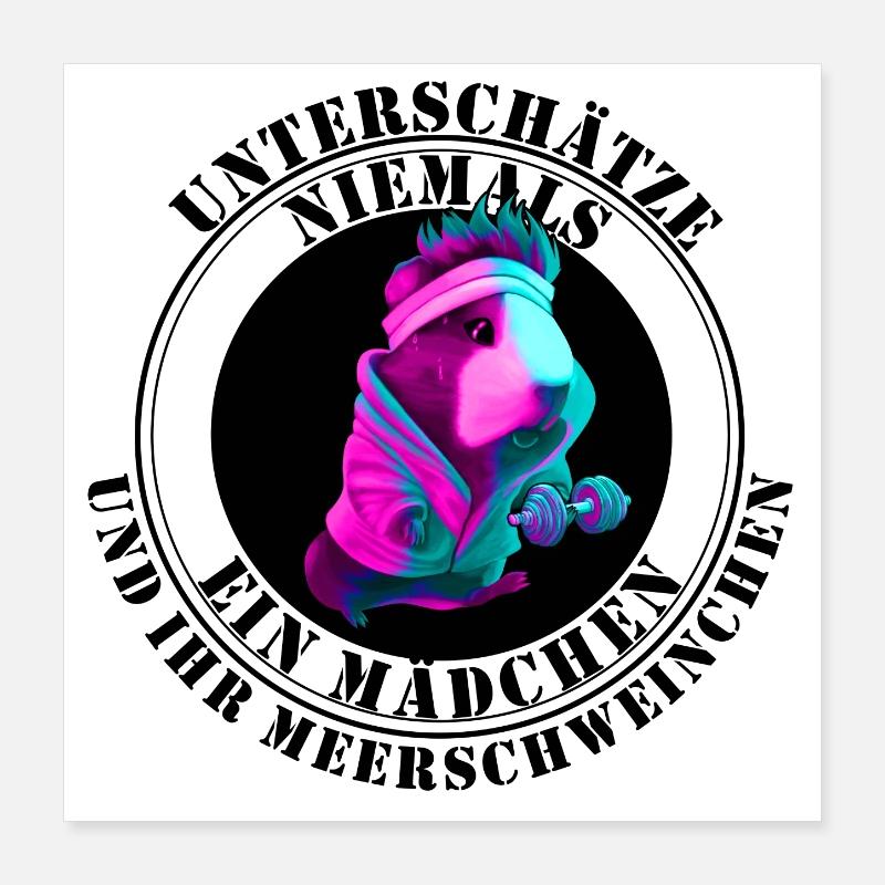 Cochon d’Inde Graphique Meerschweinchen Poster 40 x 40 cm