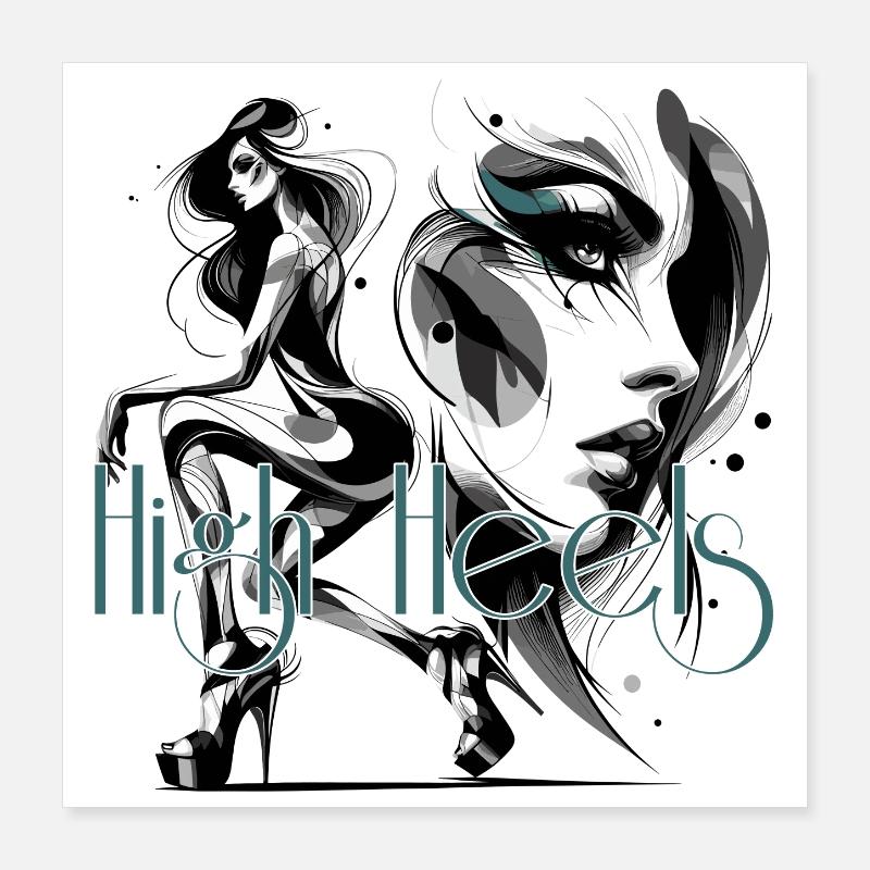 High Heels Highheels Schuhe Model Geschenk Poster 40x40 cm