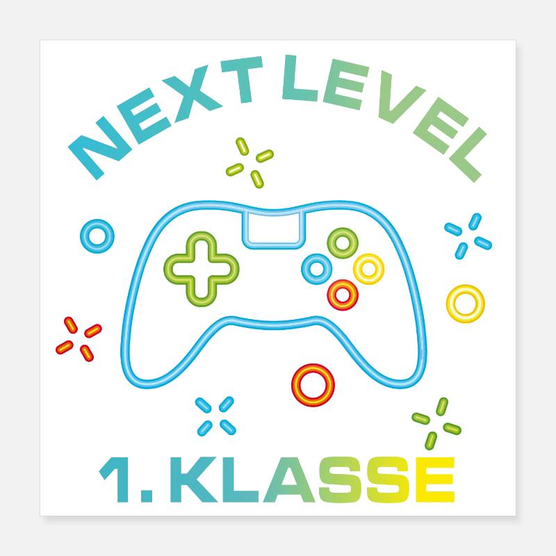 Colorful Game Console Next Level 1st Class Poster 16" x 16" (40x40 cm)