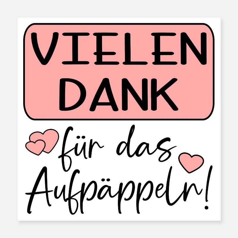 GUTE BESSERUNG SPRÜCHE - AUFPÄPPELN Poster 40x40 cm