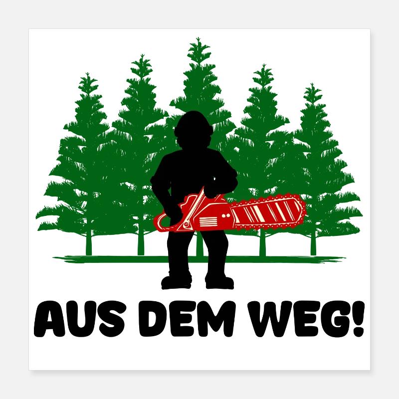 Saw Wood Statement Forestry Lumberjack Woodwork Poster 16" x 16" (40x40 cm)