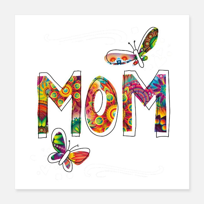 best mom ever muttertag mama w bunt Poster 40x40 cm