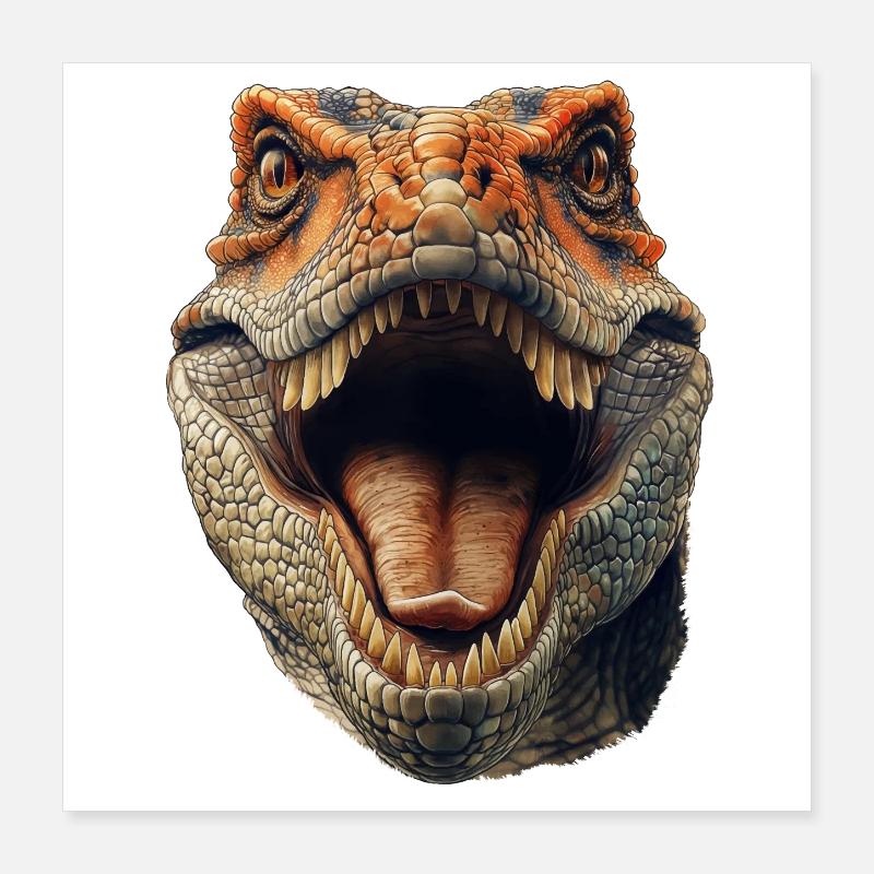 Dinosaurier-Kopf Poster 40x40 cm