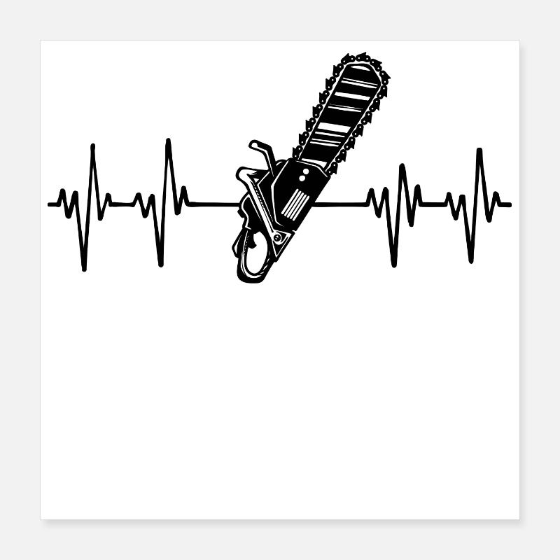 Scie bûcheron tronçonneuse menuiserie menuiserie Poster 40 x 40 cm