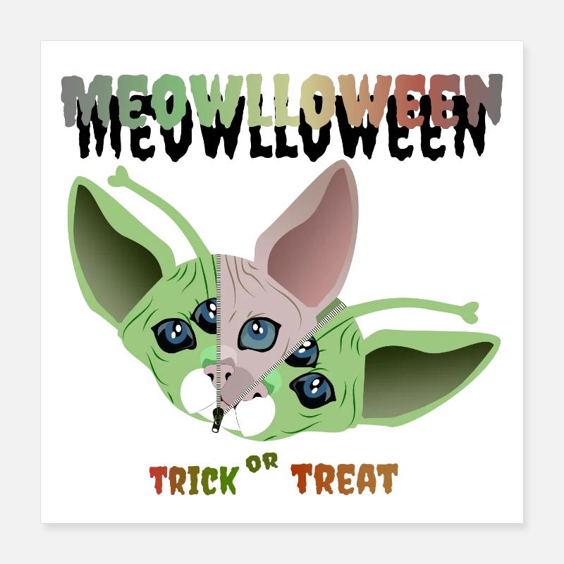 Masque extraterrestre chat sphinx Poster 40 x 40 cm