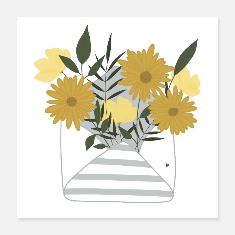 Ein kleiner Blumengruß per Post im Briefumschlag Poster 40x40 cm