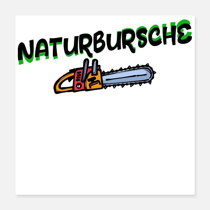 Solid Yard Wood Saw Statement Lumberjack Forestry Poster 16" x 16" (40x40 cm)