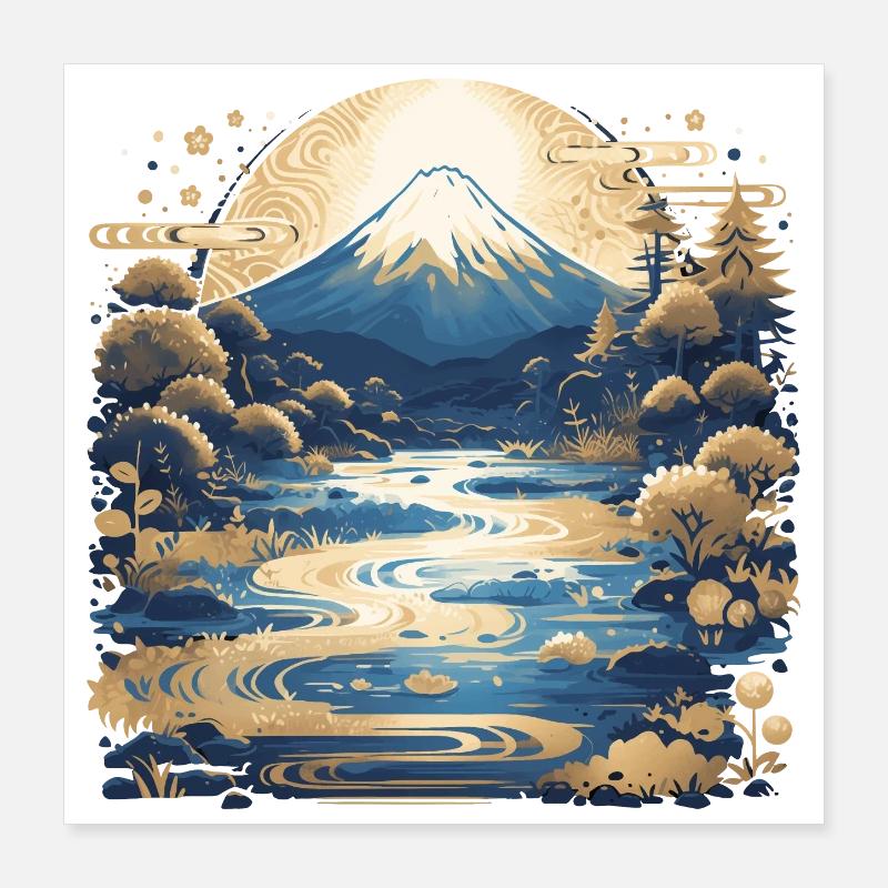 Mont Fuji Poster 40 x 40 cm