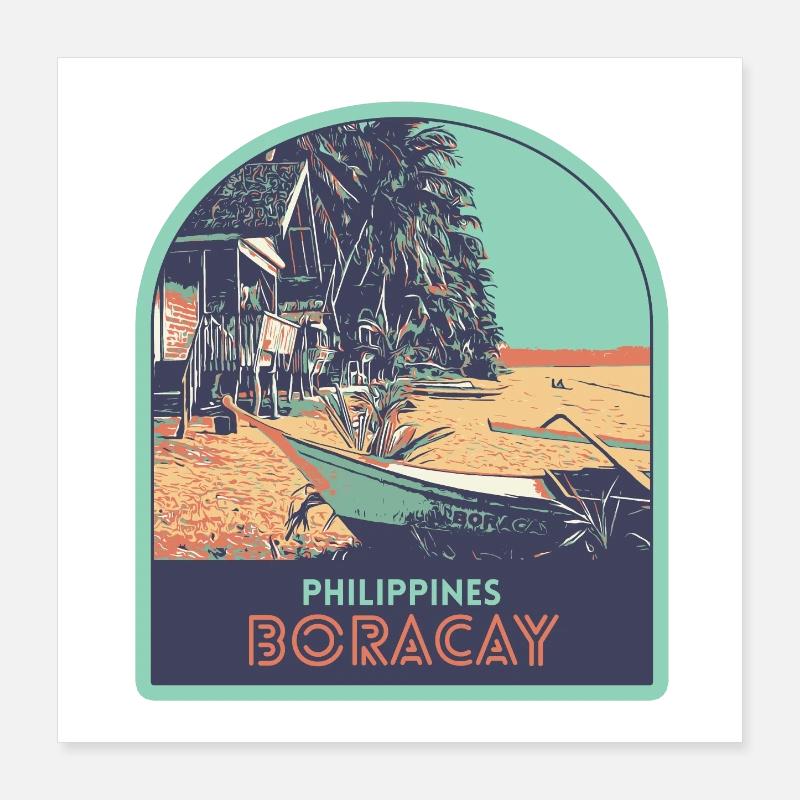 Paradis sur Terre : Boracay, Philippines Poster 40 x 40 cm